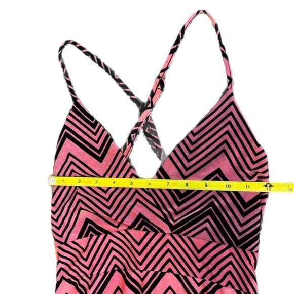 Pink and black High Low Maxi Dress Adjustable straps - Picture 4 of 5